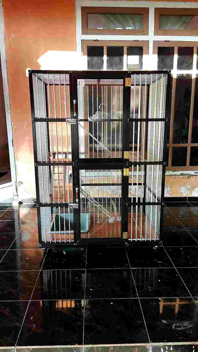 Kandang Kucing Alumunium 2 Kamar Menyambung Ukuran PxLxT 90x60x120