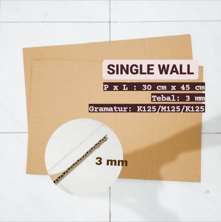 5pcs Kardus Lembaran Single Wall Tebal 3mm Karton Sheet Packing Ukuran