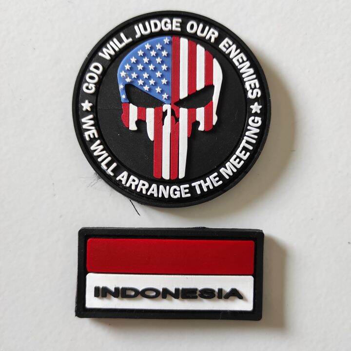 Patch Rubber Satu Set Logo God Will Bulat Bendera Kecil Tempelan Emblem