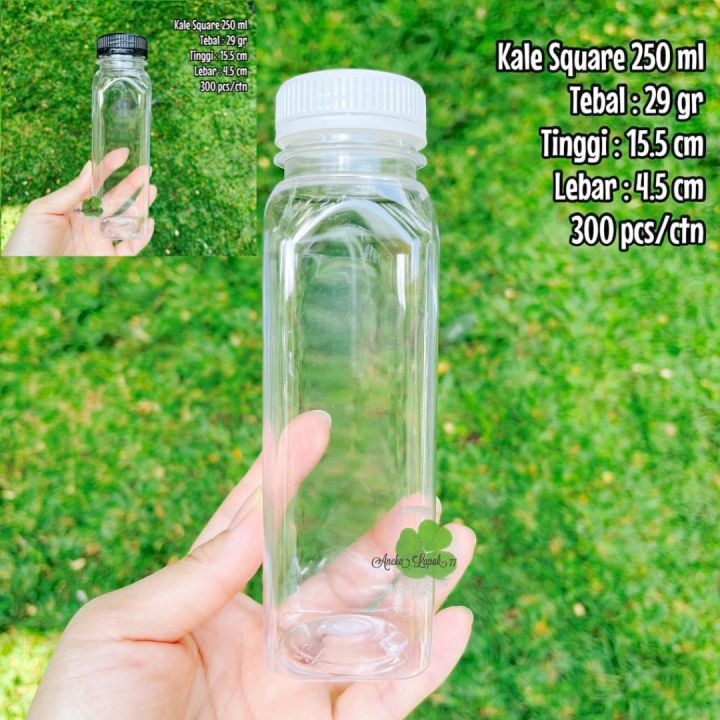 Botol Plastik KALE SQUARE 250 Ml Botol Plastik Pet Kotak Tebal Murah