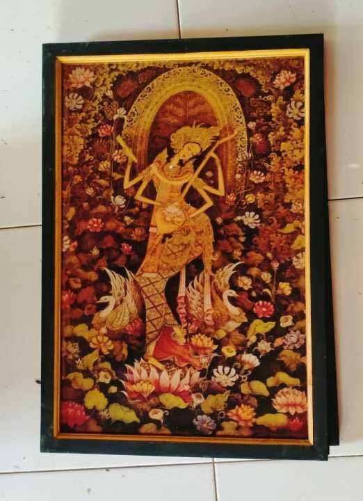 Lukisan Cetak Dewi Saraswati Plus Bingkai Ukuran 6545 Lazada Indonesia