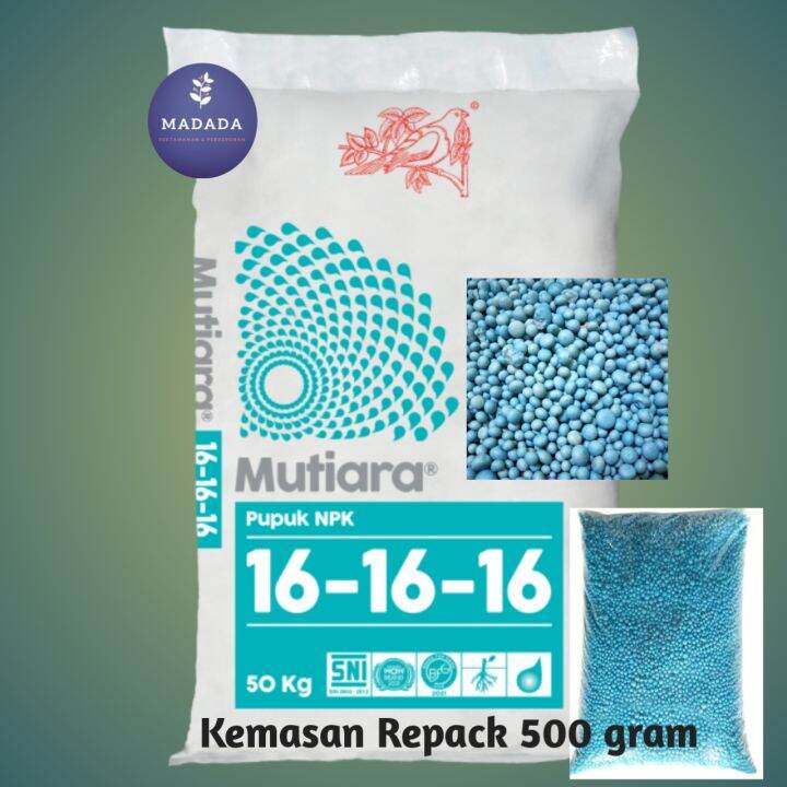 Pupuk NPK Mutiara 161616 Kemasan Repack 500 Gram Original NPK Meroke