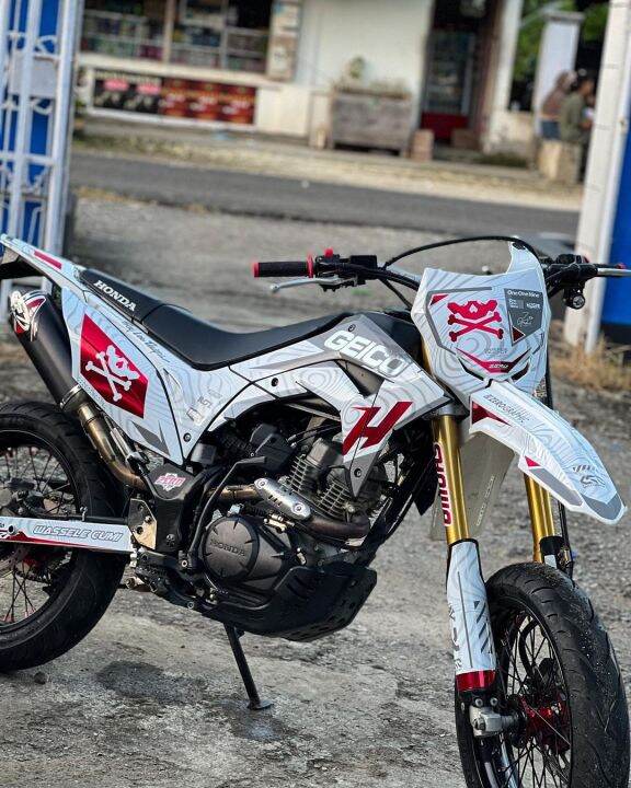 Decal Sticker Premium Full Body Crf L Kombinasi Chrome Merah Lam