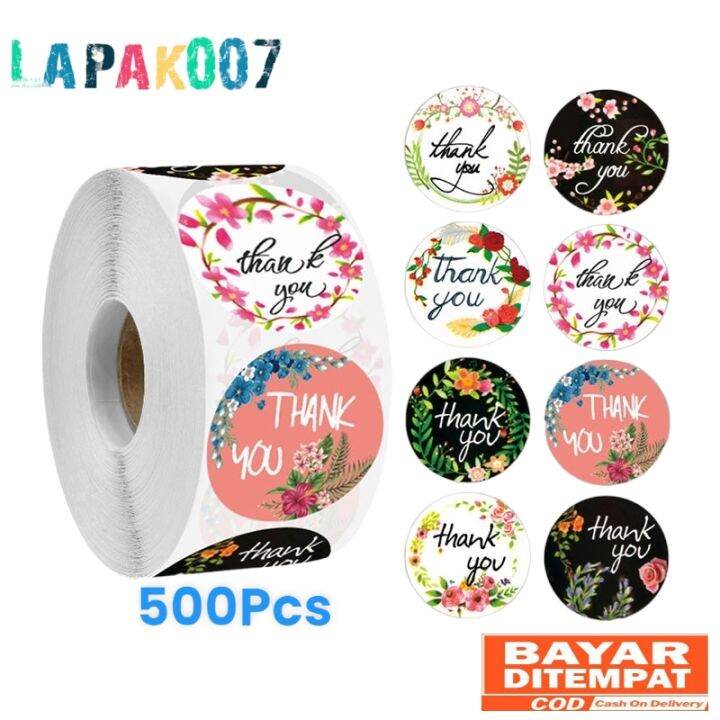 Roll Pcs Sticker Label Makanan Tulisan Thank You For Your Order