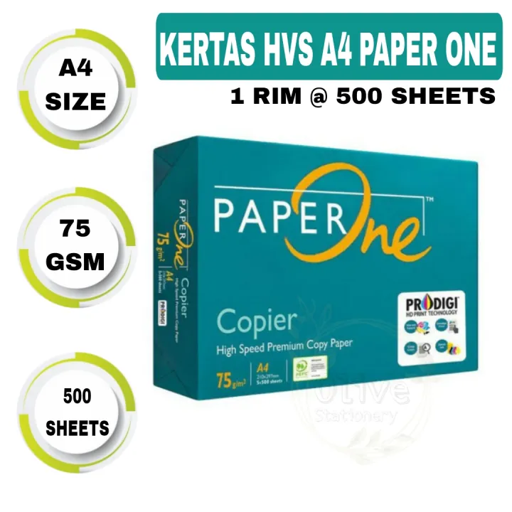 KERTAS HVS A4 75 Gram Paper One BMO Copy Paper 1 Rim Isi 500 Lembar