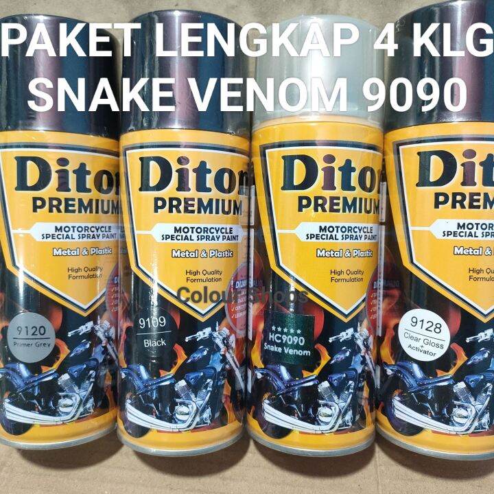 Pilok Cat Diton Premium Paket Lengkap 4 Kaleng Snake Venom 9090 Primer