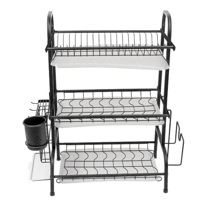 GY 3 Layers Stainless Steel Kitchen Dish Rack With Knife Cutting