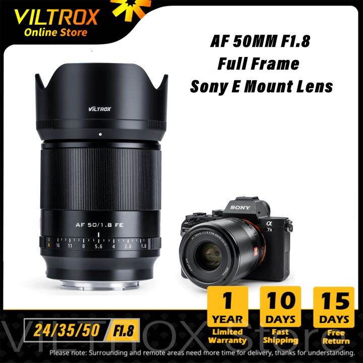 Viltrox 50mm F1 8 Sony Lens Auto Focus Full Frame Lens Large Aperture