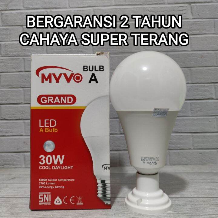 MYVO GRAND LAMPU LED A BULB 30W 30 WATT BOHLAM GARANSI Lazada Indonesia