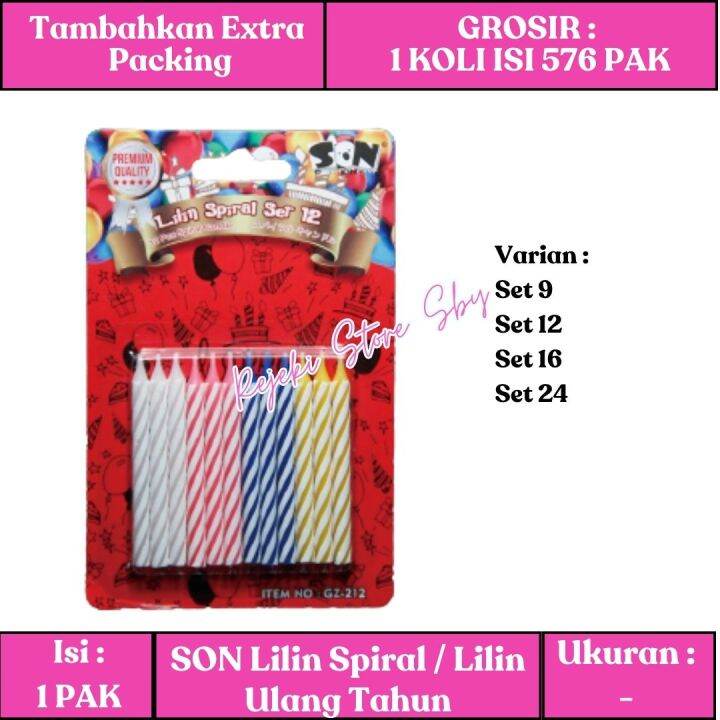 Son Lilin Spiral Set Set Set Set Lilin Ulang Tahun