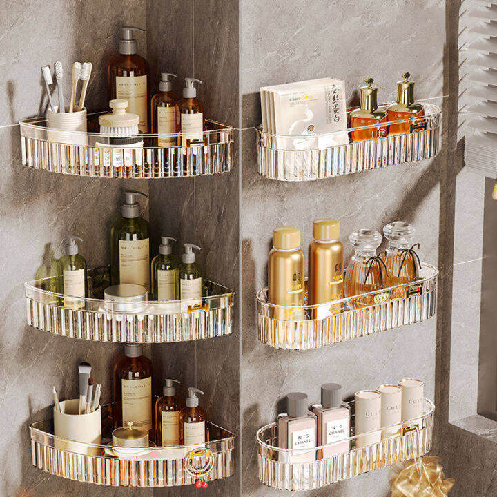 Bathroom Storage Rack Perforation Free Wall Mounted Storage Rack