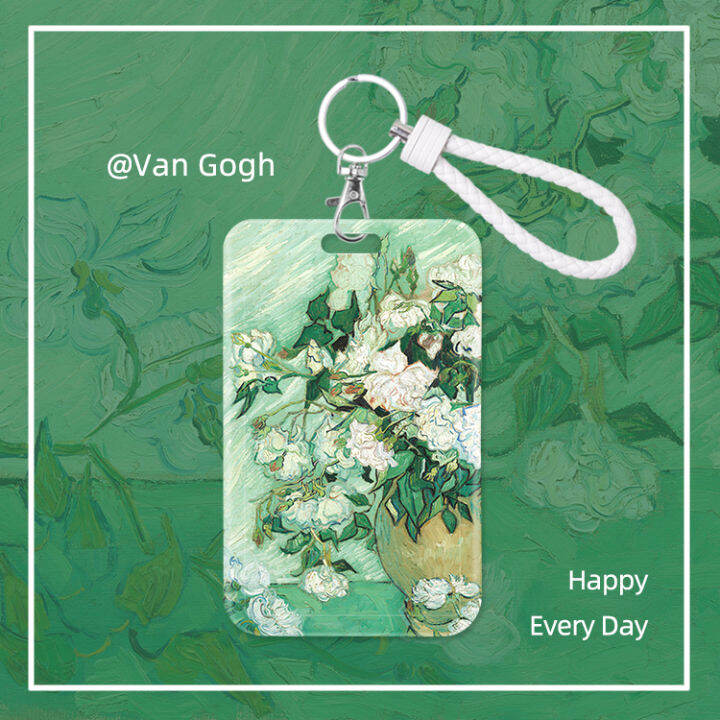 Vincent Van Gogh S Oil Painting White Rose Card Holder Identity