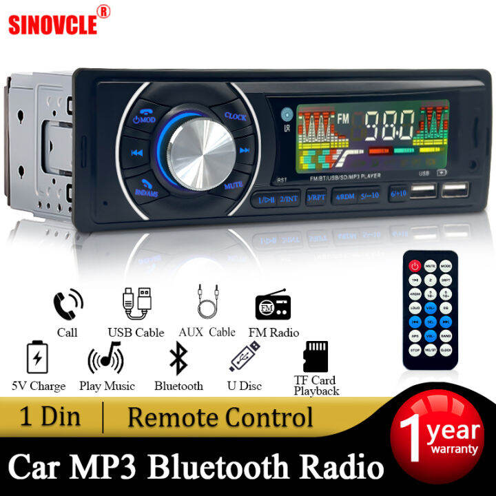 Hippcron Car Audio Radio Din Bluetooth Stereo Mp Player Fm Receiver