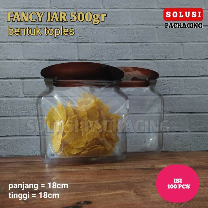 Isi 100 Pcs Kemasan Fancy Jar 500gr Plastik Klip Standing Pouch Model