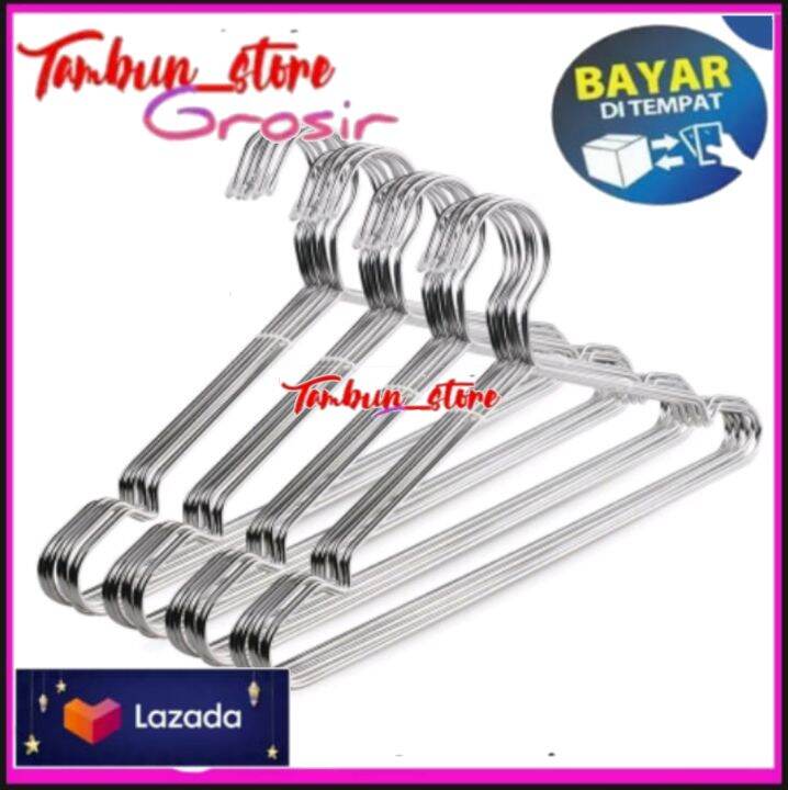 HANGER KAWAT STAINLESS GANTUNGAN BAJU ISI 10 PCS Lazada Indonesia