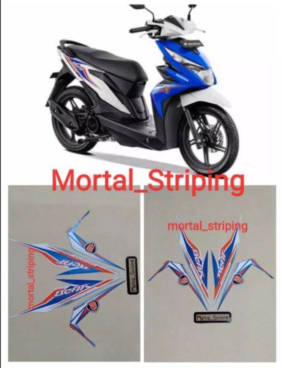 STIKER STRIPING LIS BODY BEAT FI ESP ISS ALL NEW 2019 BIRU PUTIH