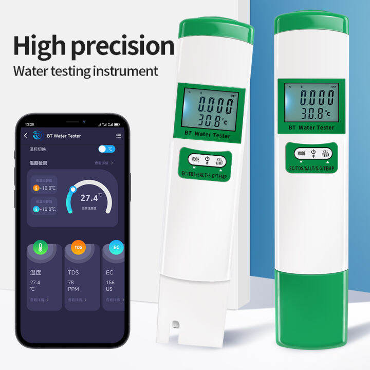 Bluetooth Wifi In Ph Tds Ec Salinity Sg Temperature Meter Water