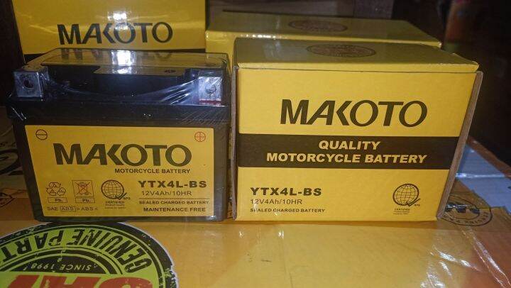 Makoto Battery Ytx L Bs For Mio Xrm Wave Click Lazada Ph