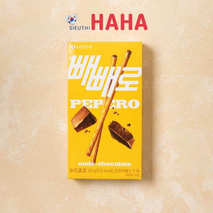 Bánh que hàn quốc Snack Pepero Nude Chocolate 롯데 누드초코 빼빼로 50G Lazada vn