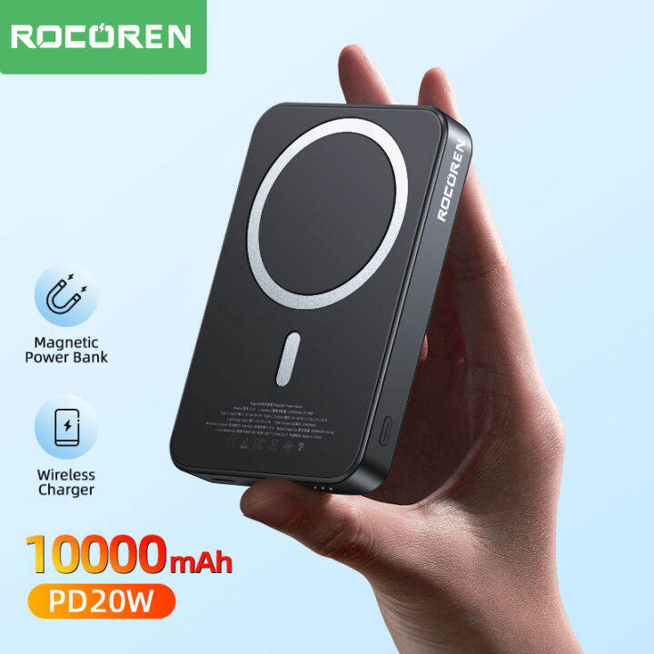 Rocroen 10000mAh PD 20W Magnetic Power Bank With Wireless Charging