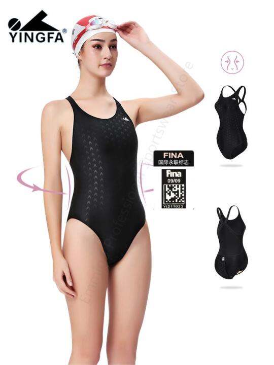 Yingfa Professional Competitive Swimsuits Women Fina Approved Black