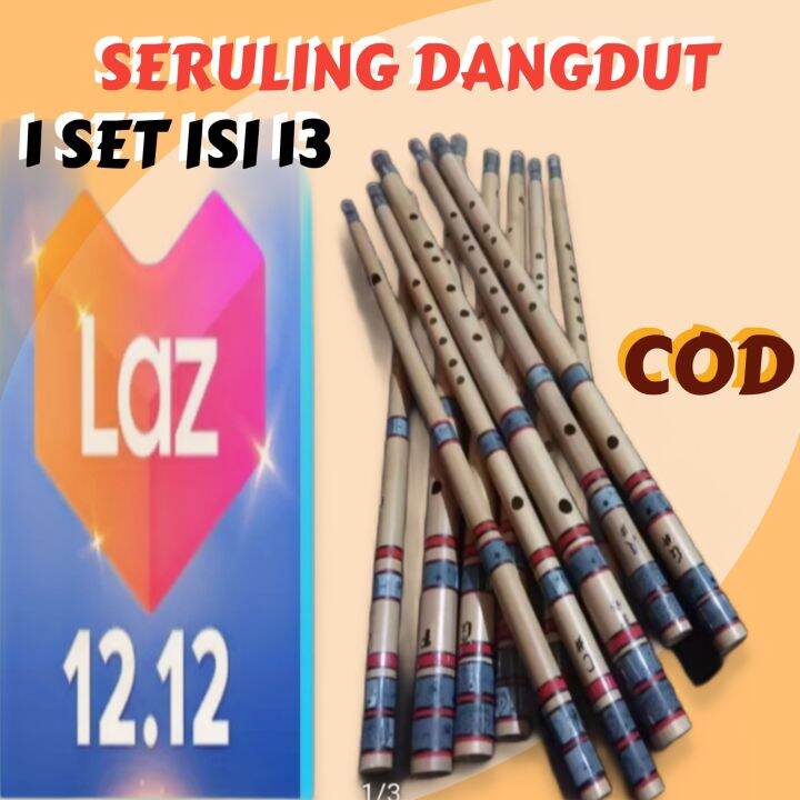 Seruling Suling Dangdut Bambu Flat Keyboard Satu Set Musik Tradisonal