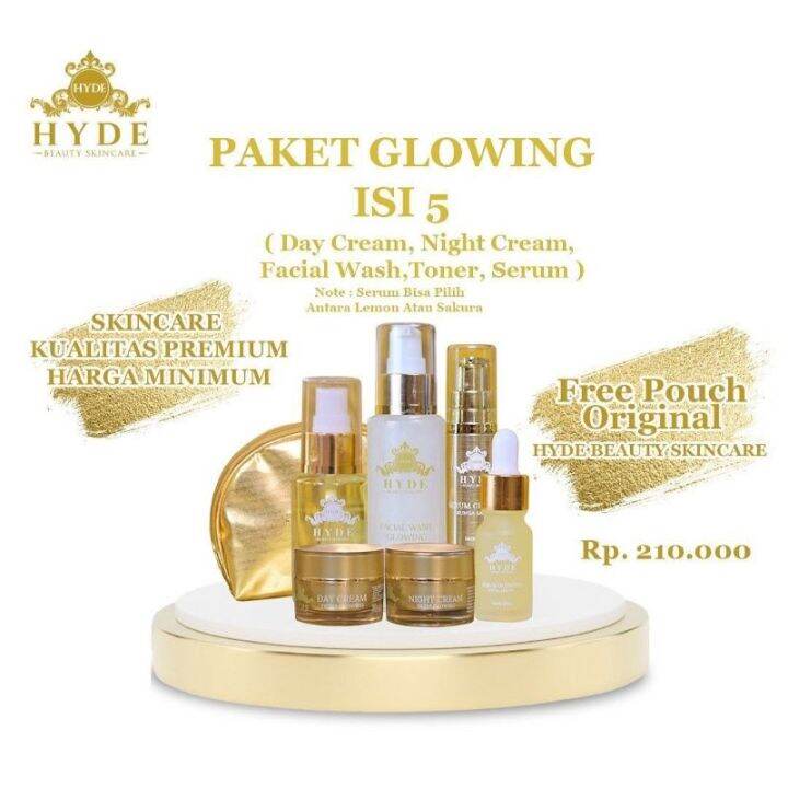 HYDE SKINCARE PAKET GLOWING ISI 5 SERUM LEMON ATAU SAKURA ASLI ORIGINAL