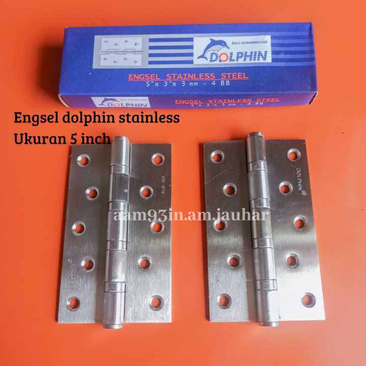 Engsel Pintu 5 Inchi Lobang 5 DOLPHIN SUS 304 STAINLESS STELL TEBAL 3