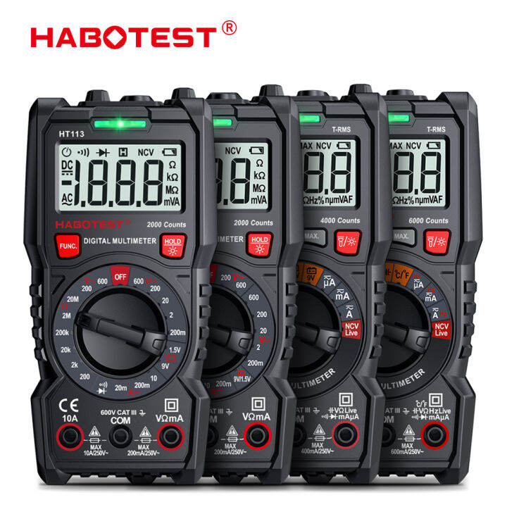 Habotest Ht Digital Multimeter V V Ac Dc Voltmeter Ammeter Ncv