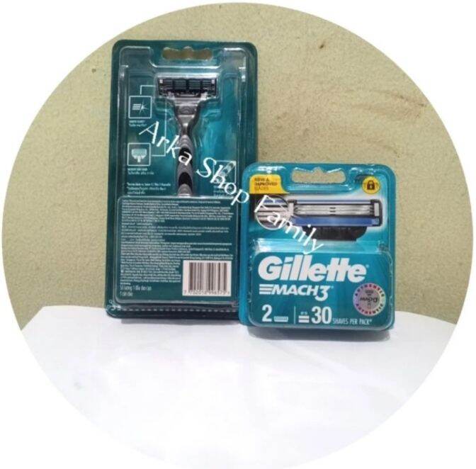 Gillette Mach Paket Handle Gagang Refill Isi Pisau Cukur Lazada