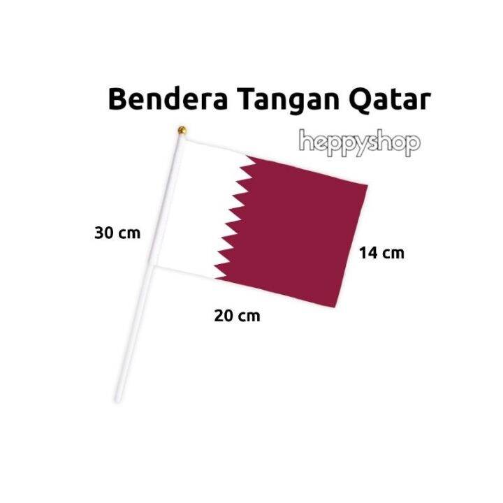 Bendera Tangan Stik Pawai Negara Qatar Lazada Indonesia