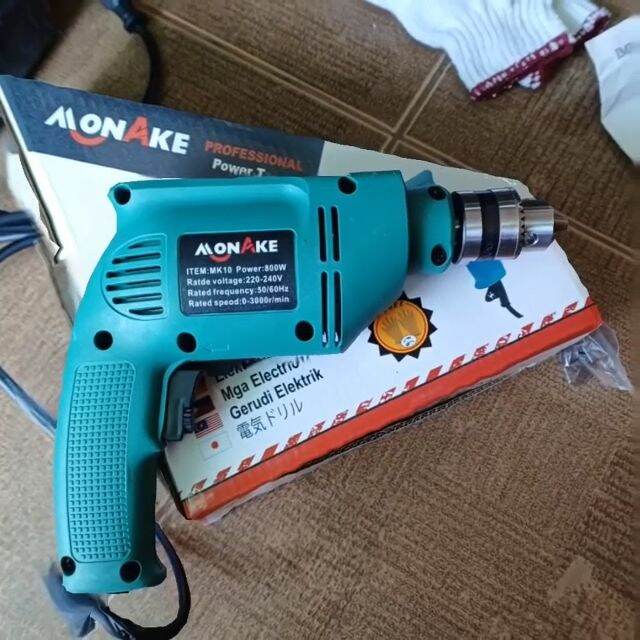 MONAKE M0600B Mesin Bor Listrik 10mm Tangan Kayu Besi Electric Drill