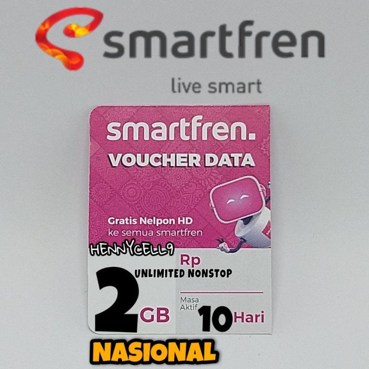 Voucher Fisik Smartfren Gb Hari Unlimited Nonstop Nasional Lazada