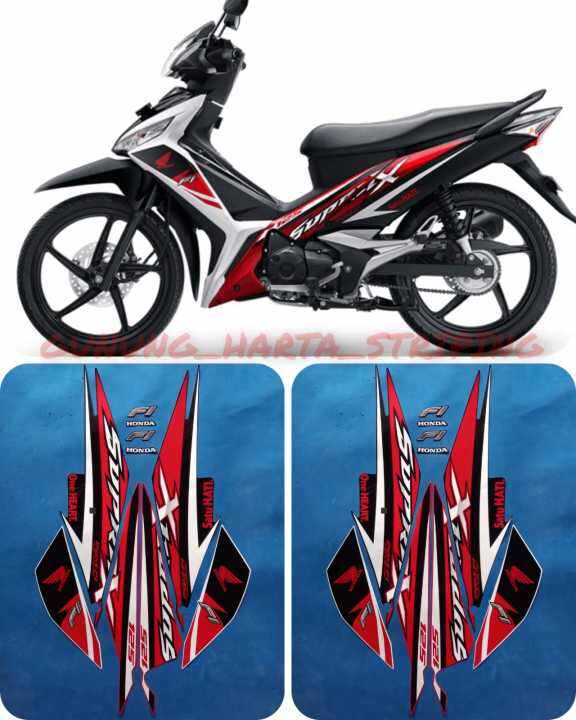 Striping Stiker Lis Les Body Motor Full Set New Honda Supra X Fi Cw