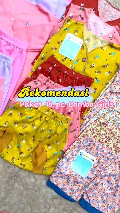 18pc Paket Perlengkapan Baju Celana Bayi Baru Lahir Newborn Baby Girls