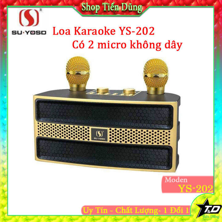 Loa Karaoke Bluetooth YS 202 Kèm 2 Micro Không Dây Âm Thanh Siêu Hay