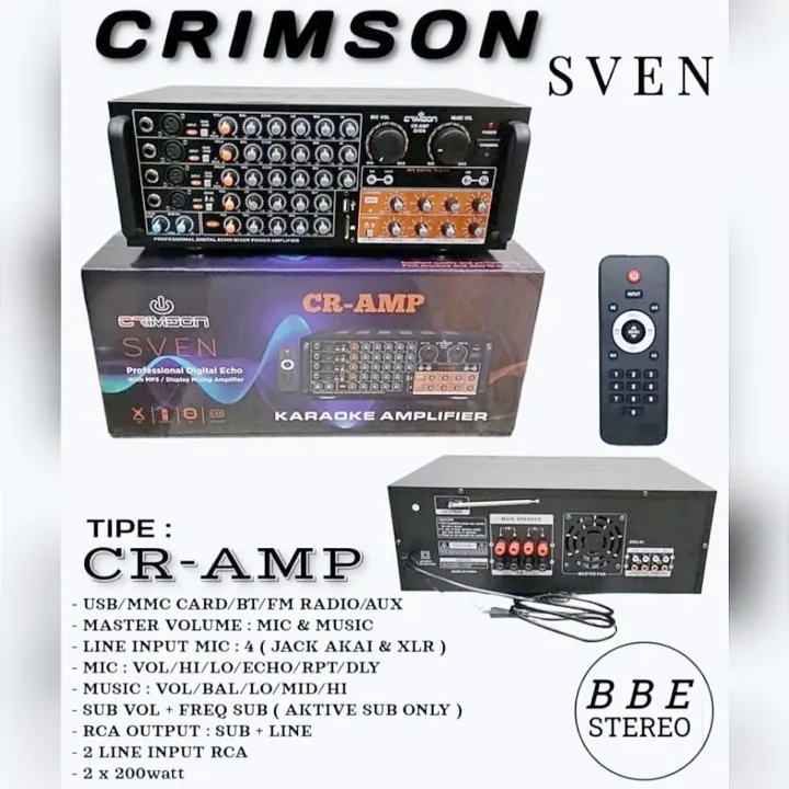 Amplifier Crimson CR SVEN Bluetooth 2x200Watt Lazada Indonesia