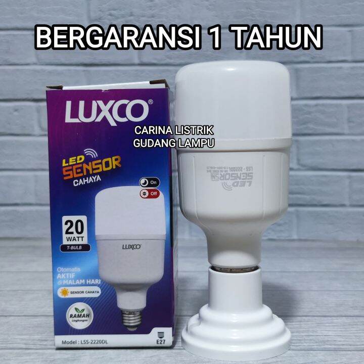 LUXCO LAMPU LED SENSOR CAHAYA 20W CAHAYA PUTIH LIGHT SENSOR BOHLAM