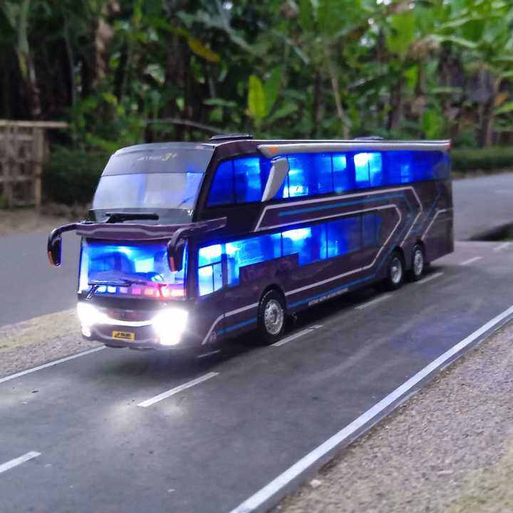 Miniatur Bus Sempati Star Body Jb3 Double Decker Skala 1 64 Full Lampu