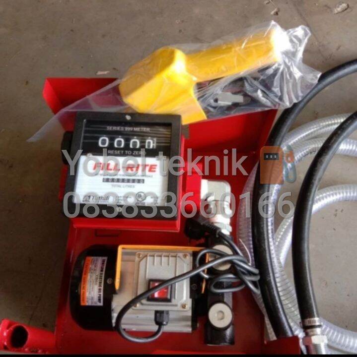 Pompa Transfer Solar Bbm Minyak Paket Flowmeter Analog Digit Pompa