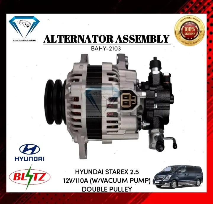 ALTERNATOR ASSEMBLY HYUNDAI STAREX 2 5 12V 110A W VACUUM PUMP TWO