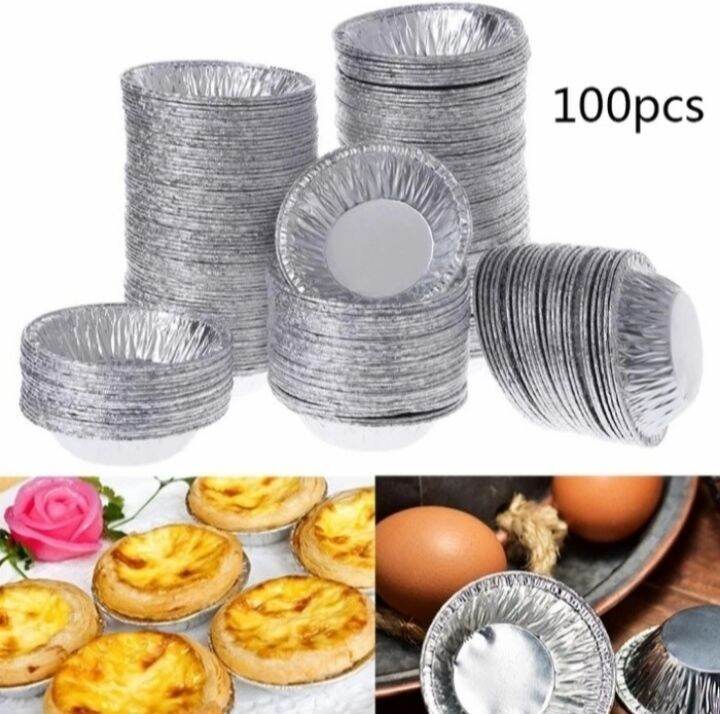 Cetakan Egg Tart Alumunium Foil Cetakan Pie Susu 100 Pcs Lazada