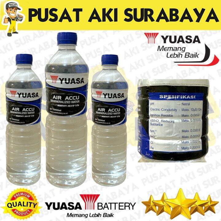 AIR AKI BIRU AKI MERAH YUASA AIR ACCU ZUUR 1000 ML 1 LITER UNTUK AKI