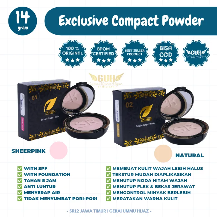 Sr Bedak Padat Tabur Compact Powder Daily Cover Loose Powder Bpom