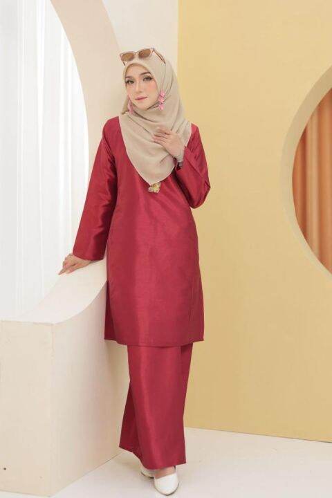 Shantung Silk Kurung Pahang Wardina Lazada