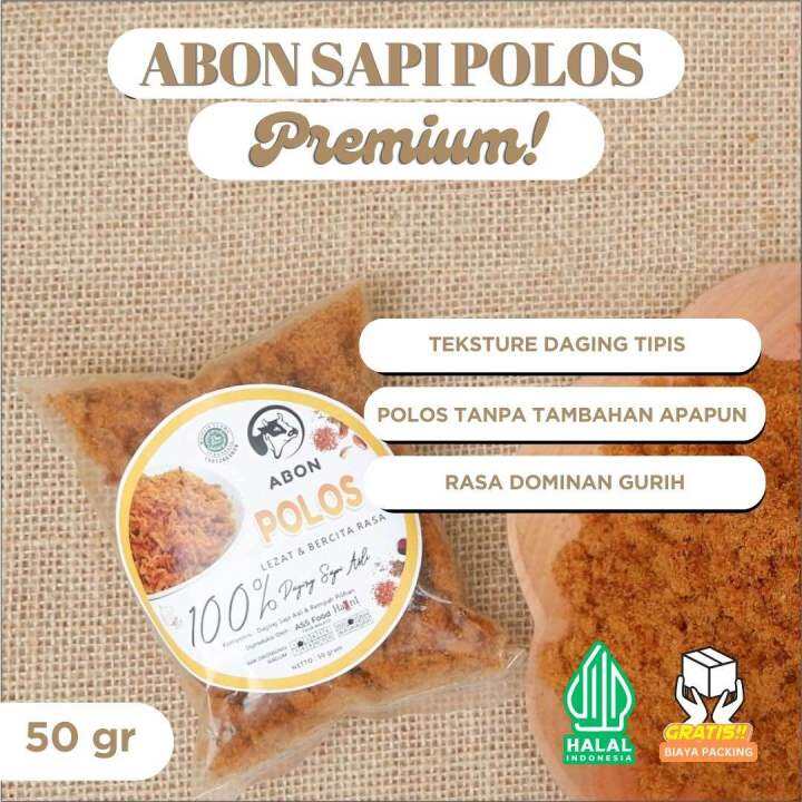 ABON SAPI POLOS PREMIUM LEZAT DAN SIAP SAJI KEMASAN 50 GR TEMEN MAKAN