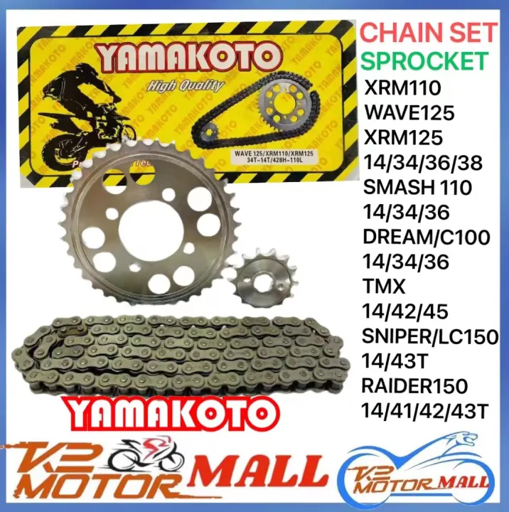 Chain Set Sprocket Yamakoto For Xrm Wave Smash Dream Tmx Raider