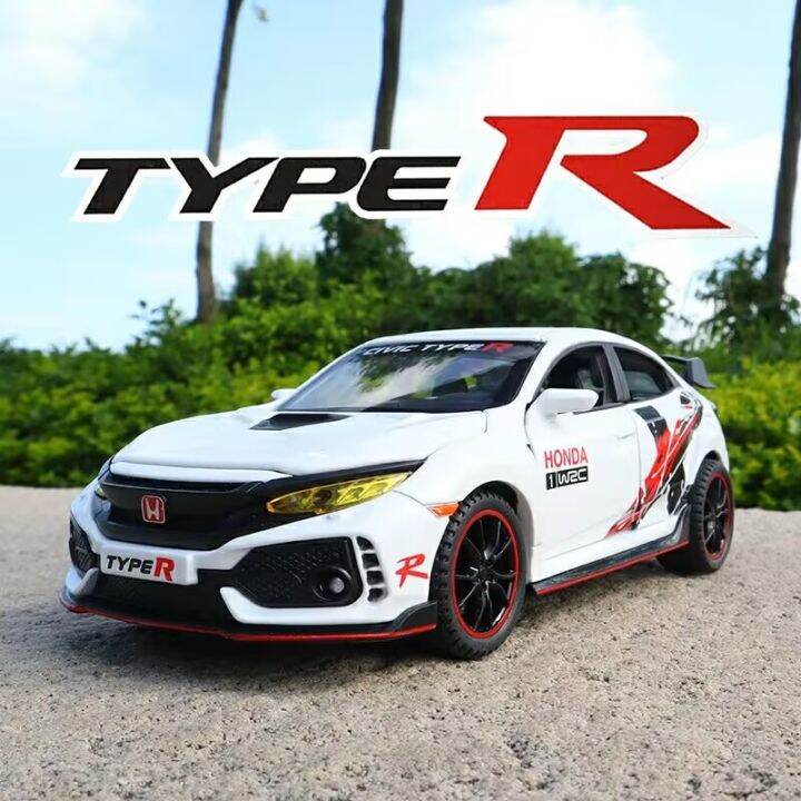 โมเดล1 32รถ Honda CIVIC Type R รถของเลน Decast ประตแบบดงกลบเปดใช