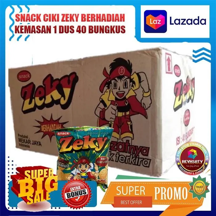 Ciki Snack Zeky Berhadiah Kemasan 1 Dus Isi 40 Bungkus Lazada Indonesia