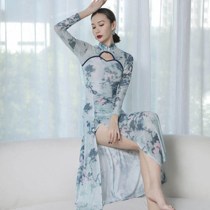 Female Sexy Hanfu Modern Qipao Dress Tradicional Chinese High Slit